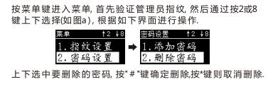 指紋鎖密碼刪除界面 指紋鎖密碼刪除界面